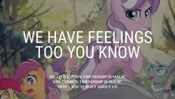 Size: 1280x720 | Tagged: safe, derpibooru import, edit, editor:quoterific, idw, apple bloom, diamond tiara, scootaloo, silver spoon, sweetie belle, earth pony, pegasus, pony, unicorn, apple bloom's bow, bow, cutie mark crusaders, don't you forget about us, female, filly, foal, hair bow, image, jpeg, open mouth, open smile, smiling, text