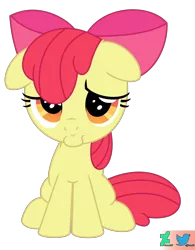 Size: 1900x2432 | Tagged: safe, artist:kuren247, derpibooru import, apple bloom, earth pony, pony, female, filly, foal, image, png, sad, simple background, solo, transparent background, vector