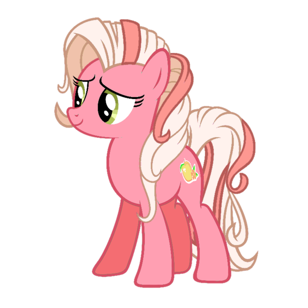 Size: 768x768 | Tagged: safe, artist:colgatestudio67, artist:tzolkine, derpibooru import, edit, peachy pie (g3), earth pony, pony, cute, female, full body, g3, g3 peachybetes, g3 to g4, g4, generation leap, hooves, image, mare, png, recolor, show accurate, simple background, smiling, solo, standing, straight hair, straight mane, straight tail, tail, transparent background, two toned mane, two toned tail, vector