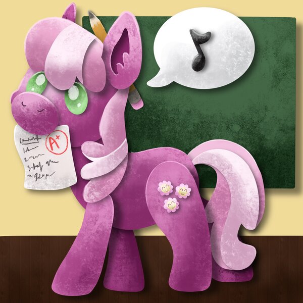 Size: 2048x2048 | Tagged: safe, artist:catscratchpaper, derpibooru import, cheerilee, earth pony, pony, female, image, jpeg, mouth hold, pencil, solo