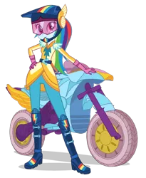 Size: 1400x1708 | Tagged: dead source, safe, derpibooru import, official, rainbow dash, equestria girls, friendship games, boots, clothes, female, gloves, helmet, image, looking at you, motocross outfit, motorcross, motorcycle, motorcycle helmet, png, shoes, simple background, solo, transparent background, visor, wondercolts