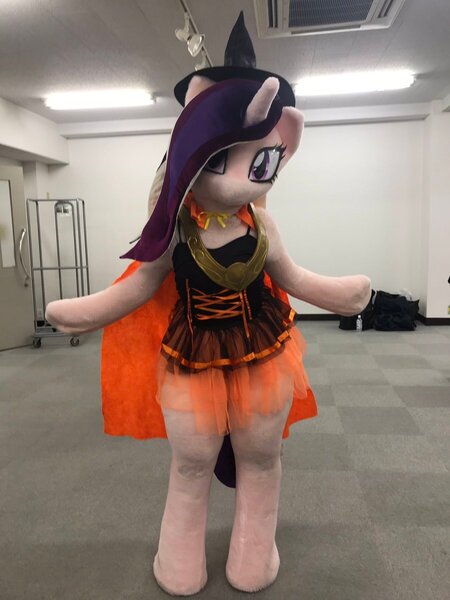 Size: 900x1200 | Tagged: safe, artist:dieva4130, derpibooru import, princess cadance, alicorn, anthro, human, pony, cape, clothes, convention, cosplay, costume, curtsey, female, fursuit, g4, halloween, hat, holiday, hooves, horn, image, irl, japan ponycon, jewelry, jpeg, looking at you, necklace, photo, ponysuit, pose, skirt, solo, solo female, trick or treat, wide hips, witch hat