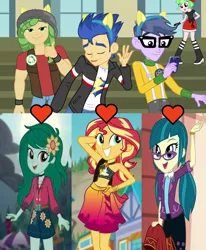 Size: 1471x1784 | Tagged: safe, derpibooru import, screencap, flash sentry, juniper montage, microchips, sandalwood, sunset shimmer, wallflower blush, equestria girls, equestria girls series, forgotten friendship, friendship games, let it rain, movie magic, spoiler:eqg series (season 2), spoiler:eqg specials, belly button, bikini, clothes, cropped, cute, dancing, female, flashimmer, flower, flower in hair, flowerbetes, freckles, geode of empathy, glasses, hand on hip, hnnng, image, junibetes, looking at you, magical geodes, male, microjuniper, midriff, mobile phone, music festival outfit, phone, png, pose, sandalflower, sarong, shipping, shipping domino, shorts, skirt, smiling, straight, swimsuit, thumbs up, tounge, wondercolt ears