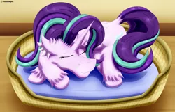 Size: 3397x2181 | Tagged: safe, artist:thebenalpha, derpibooru import, starlight glimmer, unicorn, ear fluff, eyes closed, image, png, sleeping