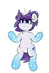 Size: 1333x2000 | Tagged: safe, artist:partylikeanartist, derpibooru import, oc, oc:indigo wire, pony, unicorn, anger magic, angry, animated, bipedal, eye clipping through hair, eyebrows, eyebrows visible through hair, fire, floating, gif, gradient hooves, image, magic, moving, ponytail, solo