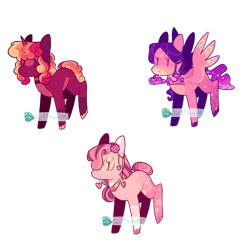 Size: 1280x1280 | Tagged: safe, artist:goldlines005, derpibooru import, oc, unofficial characters only, earth pony, pegasus, pony, unicorn, earth pony oc, horn, image, pegasus oc, png, simple background, transparent background, unicorn oc, wings