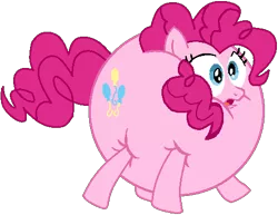 Size: 480x370 | Tagged: safe, artist:theinflater19, derpibooru import, edit, pinkie pie, pony, feeling pinkie keen, backwards cutie mark, female, image, inflation, mare, png, shocked, simple background, solo, transparent background