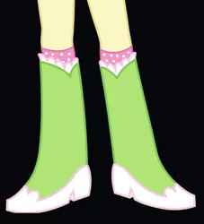Size: 567x624 | Tagged: safe, artist:salemcat, derpibooru import, fluttershy, equestria girls, black background, boots, clothes, high heel boots, image, jpeg, legs, pictures of legs, shoes, simple background, sock, solo