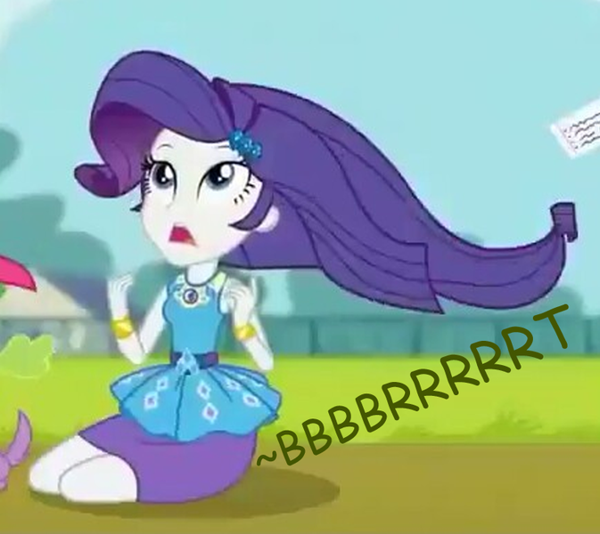 Size: 815x727 | Tagged: suggestive, artist:thedarkpony, derpibooru import, edit, edited screencap, screencap, rarity, equestria girls, equestria girls series, the finals countdown, cropped, fart, fart edit, fart noise, female, image, onomatopoeia, png, sound effects