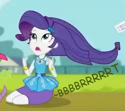 Size: 815x727 | Tagged: suggestive, artist:thedarkpony, derpibooru import, edit, edited screencap, screencap, rarity, equestria girls, equestria girls series, the finals countdown, cropped, fart, fart edit, fart noise, female, image, onomatopoeia, png, sound effects