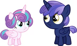 Size: 1432x851 | Tagged: safe, artist:whalepornoz, derpibooru import, princess flurry heart, oc, oc:prince nova sparkle, alicorn, pony, fanfic:cat's cradle, alicorn oc, brother, brother and sister, colt, cute, eyelashes, eyes open, family, female, filly, foal, half-brother, half-cousins, half-siblings, half-sister, horn, image, male, nostrils, offspring, open mouth, parent:shining armor, parent:twilight sparkle, parents:shining sparkle, png, prince, princess, product of incest, product of sparklecest, royalty, shakespearicles, show accurate, siblings, simple background, sister, smiling, wall of tags, white background, wings