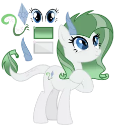 Size: 1280x1392 | Tagged: safe, artist:soundspringshimmer, derpibooru import, oc, oc:flaming emerald, dracony, hybrid, pony, unicorn, base used, female, image, interspecies offspring, mare, offspring, parent:rarity, parent:spike, parents:sparity, png, reference sheet, simple background, solo, transparent background