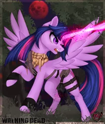 Size: 1280x1513 | Tagged: safe, artist:copshop, derpibooru import, twilight sparkle, twilight sparkle (alicorn), alicorn, pony, blood moon, image, jpeg, magic, moon, solo