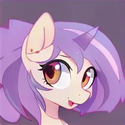 Size: 1024x1024 | Tagged: safe, artist:thisponydoesnotexist, derpibooru import, machine learning generated, pony, colored horn, horn, image, jpeg, neural network, open mouth, simple background