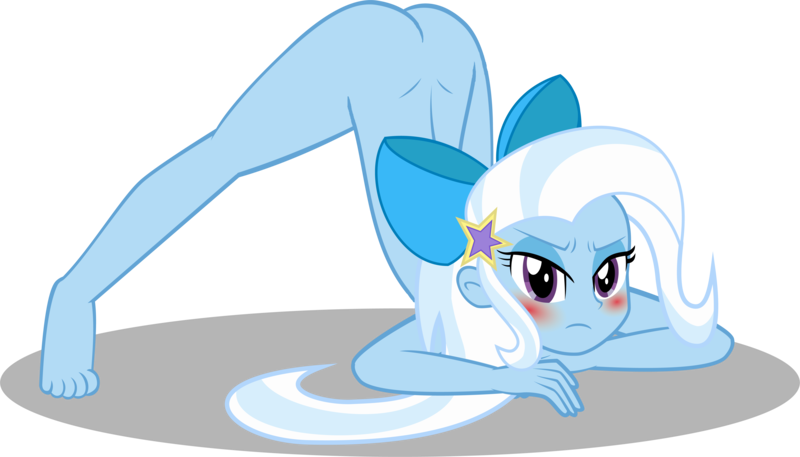 Size: 5281x3016 | Tagged: questionable, artist:videogamefan6, derpibooru import, edit, trixie, equestria girls, ass, blushing, butt, face down ass up, female, image, jacko challenge, meme, nudity, png, simple background, solo, solo female, the great and powerful ass, transparent background, vector