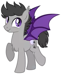 Size: 2219x2702 | Tagged: safe, artist:cayfie, derpibooru import, oc, unofficial characters only, bat pony, commission, high res, image, male, png, raised hoof, simple background, solo, transparent background, vector