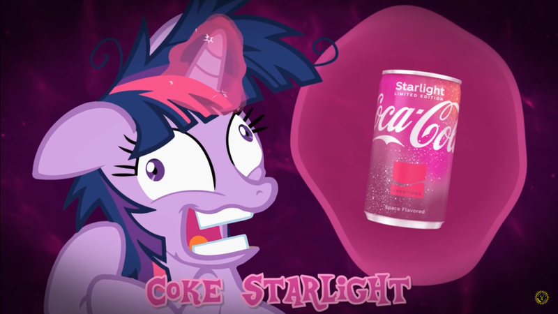 Size: 1918x1078 | Tagged: safe, derpibooru import, screencap, twilight sparkle, pony, coca-cola, glow, glowing horn, horn, image, levitation, magic, png, starlight coca-cola, telekinesis, twilight snapple, youtube