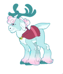 Size: 3900x4600 | Tagged: safe, artist:sashakruchkinatv, derpibooru import, aurora the reindeer, deer, reindeer, image, png, simple background, solo, transparent background