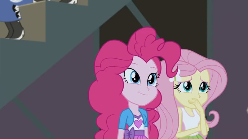 Size: 3410x1920 | Tagged: safe, derpibooru import, screencap, fluttershy, pinkie pie, equestria girls, friendship games, cute, diapinkes, duo, duo female, duo focus, female, hairpin, high res, image, jpeg, smiling