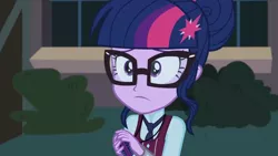 Size: 3410x1920 | Tagged: safe, derpibooru import, screencap, sci-twi, twilight sparkle, equestria girls, friendship games, canterlot high, female, glasses, high res, image, jpeg, magic capture device, solo