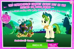 Size: 1034x680 | Tagged: safe, derpibooru import, official, pistachio, advertisement, costs real money, gameloft, green, holiday, image, png, saint patrick's day