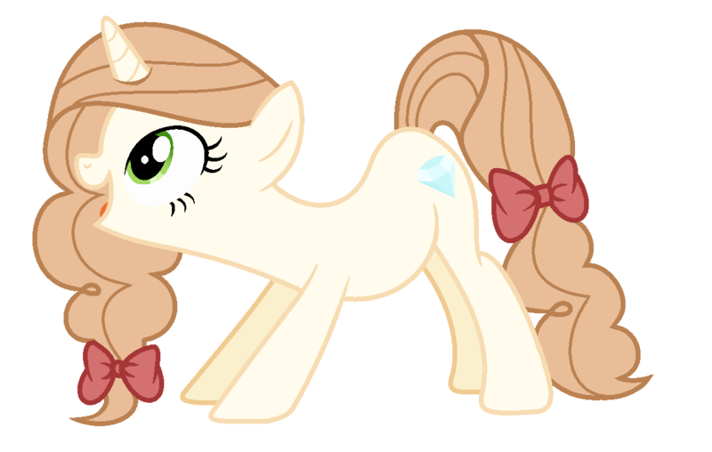 Size: 1185x753 | Tagged: safe, artist:cindydreamlight, derpibooru import, oc, oc:ashley shine diamond, unofficial characters only, pony, unicorn, ass up, bow, female, full body, hair bow, hooves, horn, image, mare, open mouth, open smile, png, show accurate, simple background, smiling, solo, standing, tail, tail bow, transparent background, unicorn oc