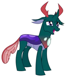 Size: 1572x1853 | Tagged: safe, alternate version, artist:sketchmcreations, derpibooru import, edit, pharynx, changedling, changeling, to change a changeling, image, male, open mouth, png, pony eyes, pony eyes edit, prince pharynx, simple background, smiling, standing, transparent background, vector