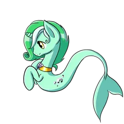Size: 500x500 | Tagged: safe, artist:rinkunokoisuru, derpibooru import, oc, unofficial characters only, merpony, pony, sea pony, seapony (g4), unicorn, fish tail, flowing tail, green mane, horn, image, jewelry, male, necklace, png, seaponified, seashell, simple background, smiling, solo, species swap, stallion, tail, transparent background, yellow eyes