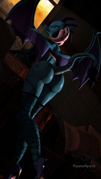 Size: 1080x1920 | Tagged: questionable, artist:fanaticheretic7, derpibooru import, princess ember, anthro, dragon, annoyed, ass, bed, bedroom, bra, butt, clothes, desk, dragoness, female, gloves, high heels, image, lingerie, looking at you, looking back, looking back at you, png, presenting, shoes, solo, spread wings, stupid sexy princess ember, sunlight, the ass was fat, thighs, tsundere, underwear, window, wings