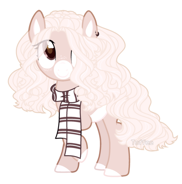 Size: 1600x1615 | Tagged: safe, artist:toffeelavender, derpibooru import, oc, unofficial characters only, earth pony, pony, base used, clothes, colored hooves, earth pony oc, eyelashes, female, image, mare, png, raised hoof, scarf, simple background, solo, transparent background