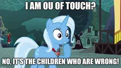 Size: 1280x720 | Tagged: safe, derpibooru import, edit, edited screencap, screencap, trixie, pony, unicorn, magic duel, alicorn amulet, evil trixie, female, image, jpeg, mare, meme, misspelling, solo, text, the simpsons