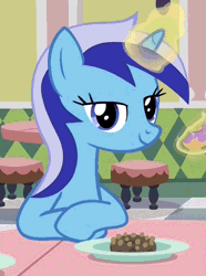 Size: 520x700 | Tagged: safe, derpibooru import, screencap, minuette, amending fences, bedroom eyes, gif, image, solo