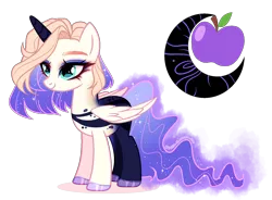 Size: 1702x1255 | Tagged: safe, artist:gihhbloonde, derpibooru import, oc, alicorn, pony, female, image, magical lesbian spawn, mare, offspring, parent:applejack, parent:princess luna, parents:lunajack, png, simple background, solo, transparent background