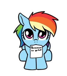 Size: 548x615 | Tagged: safe, artist:neuro, derpibooru import, rainbow dash, pegasus, pony, cute, dashabetes, female, image, looking at you, looking up, looking up at you, mare, open mouth, png, sign, simple background, solo, transparent background