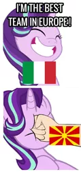 Size: 796x1672 | Tagged: safe, derpibooru import, starlight glimmer, abuse, current events, flag, glimmerbuse, image, italy, jpeg, macedonia, metaphor, north macedonia, world cup 2022