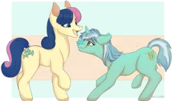 Size: 2495x1444 | Tagged: safe, artist:glittera, derpibooru import, bon bon, lyra heartstrings, sweetie drops, earth pony, pony, unicorn, duo, duo female, engagement ring, female, floppy ears, happy, image, jewelry, lesbian, lyrabon, mare, marriage proposal, open mouth, open smile, png, raised hoof, ring, semi-transparent background, shipping, smiling, tail, unshorn fetlocks