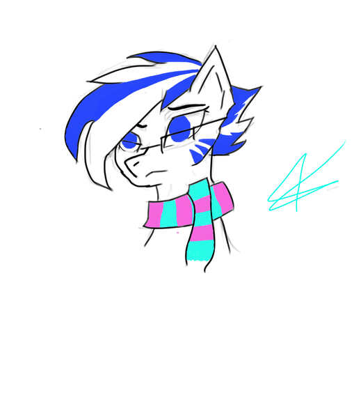 Size: 2534x2988 | Tagged: safe, derpibooru import, oc, oc:light speed, unofficial characters only, pony, bust, clothes, female, glasses, image, jpeg, looking at you, mare, portrait, scarf, simple background, solo, striped scarf, white background