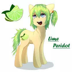 Size: 2000x2000 | Tagged: safe, artist:nihithebrony, derpibooru import, oc, oc:lime peridot, unofficial characters only, earth pony, pony, earth pony oc, female, image, lime, open mouth, png, simple background, white background