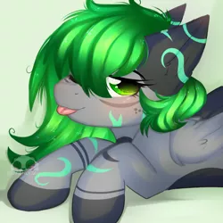 Size: 1050x1050 | Tagged: safe, artist:2pandita, derpibooru import, oc, pegasus, pony, female, image, lying down, mare, png, prone, solo, tongue out