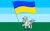 Size: 3200x2000 | Tagged: safe, artist:horsesplease, edit, derpy hooves, pegasus, flag, happy, image, mouthpiece, png, smiling, solo, ukraine