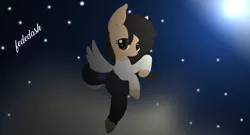 Size: 7572x4080 | Tagged: safe, artist:fededash, derpibooru import, oc, oc:pandauwu, unofficial characters only, pegasus, cloud, flying, image, moon, night, pegasus oc, png, stars, wings