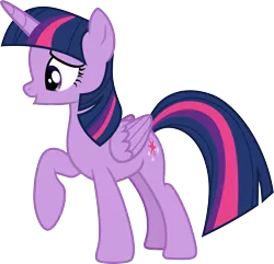Size: 3112x3000 | Tagged: safe, artist:cloudyglow, derpibooru import, twilight sparkle, twilight sparkle (alicorn), alicorn, pony, a health of information, .ai available, female, folded wings, full body, high res, hooves, horn, image, mare, o, o mouth, open mouth, png, raised hoof, simple background, solo, standing, tail, transparent background, vector, wings