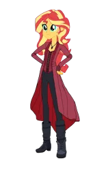 Size: 3374x5431 | Tagged: safe, artist:renthegodofhumor, derpibooru import, sunset shimmer, equestria girls, clothes, clothes swap, crossover, female, image, png, scarlet witch, simple background, solo, transparent background