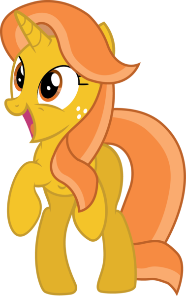 Size: 841x1335 | Tagged: safe, artist:tmntmlp4ever2000, derpibooru import, oc, oc:pineapple soda, unofficial characters only, pony, unicorn, female, freckles, full body, hooves, horn, image, mare, open mouth, open smile, png, show accurate, simple background, smiling, solo, tail, transparent background, two toned mane, two toned tail, unicorn oc