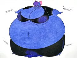 Size: 1280x972 | Tagged: suggestive, artist:thaliaglacyswells, derpibooru import, oc, oc:sugar sweet, anthro, plantigrade anthro, belly, belly button, big belly, big breasts, blueberry inflation, breasts, cleavage, fat, female, huge belly, huge breasts, hyper, hyper belly, image, impossibly large belly, impossibly large breasts, impossibly large everything, inflation, jpeg, juice, leaking, morbidly obese, obese, sequence, solo, solo female, traditional art