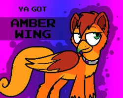 Size: 1000x800 | Tagged: safe, artist:pokefound, oc, oc:amber wing, hippogriff, banned from equestria daily, abstract background, hippogriff oc, image, png, solo