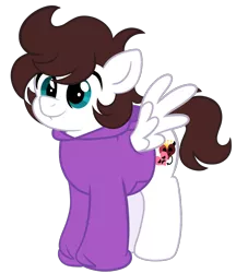 Size: 875x1013 | Tagged: safe, artist:saveraedae, derpibooru import, oc, oc:markpony, ponified, unofficial characters only, pegasus, pony, chubby, clothes, colt, foal, hoodie, image, male, png, show accurate, simple background, solo, teenager, the mark side, transparent background
