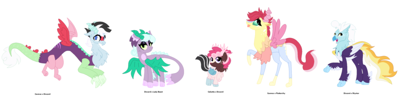 Size: 3068x743 | Tagged: safe, artist:tragedy-kaz, derpibooru import, oc, unofficial characters only, draconequus, hybrid, pony, base used, draconequus oc, eyelashes, female, image, interspecies offspring, magical lesbian spawn, mare, offspring, parent:cosmos, parent:discord, parent:fluttershy, parent:princess celestia, parent:princess skystar, parents:baastcord, parents:coscord, parents:dislestia, png, simple background, transparent background