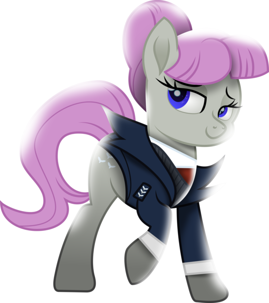 Size: 5857x6603 | Tagged: safe, artist:lincolnbrewsterfan, derpibooru import, oc, oc:queue, ponified, unofficial characters only, earth pony, pony, derpibooru, celestial advice, my little pony: the movie, .svg available, blue eyes, clothes, derpibooru exclusive, derpibooru ponified, earth pony oc, female, hair bun, image, inkscape, lidded eyes, mare, meta, movie accurate, png, simple background, smiling, suit, that was fast, transparent background, uniform, vector