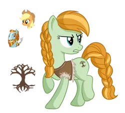 Size: 1280x1155 | Tagged: safe, artist:tenderrain-art, derpibooru import, applejack, rockhoof, oc, earth pony, pony, female, image, mare, offspring, parent:applejack, parent:rockhoof, parents:rockjack, png, simple background, transparent background